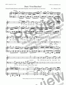page one of Vivat Bacchus! - Duet [Entführung: tenor, bass]
