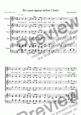 page one of We Must Appear Before Christ [Choral Ensemble, and Organ]
