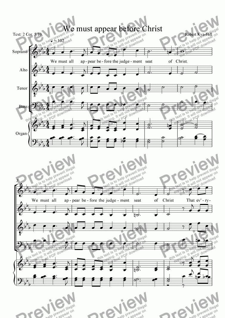 page one of We Must Appear Before Christ [Choral Ensemble, and Organ]