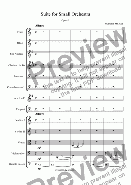 page one of Suite for Small Orchestra
