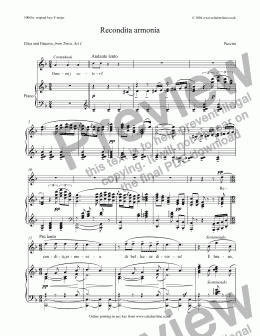 page one of Recondita armonia [Tosca: tenor]