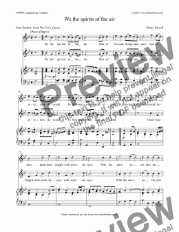 page one of We the spirits of the air - duet [The Fairy Queen: sop., alto/mezzo]