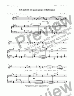 page one of Cinq mélodies populaires grecques 4: Chanson des cueilleuses