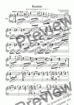 page one of Rentrée for piano solo