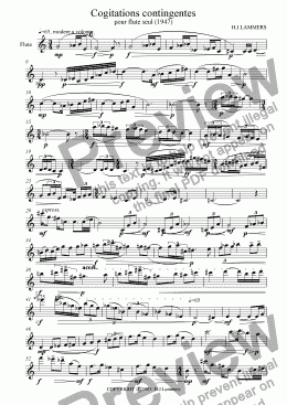 page one of Cogitations contingentes pour flute seul
