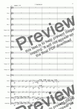 page one of Symphony No 29 2nd movement