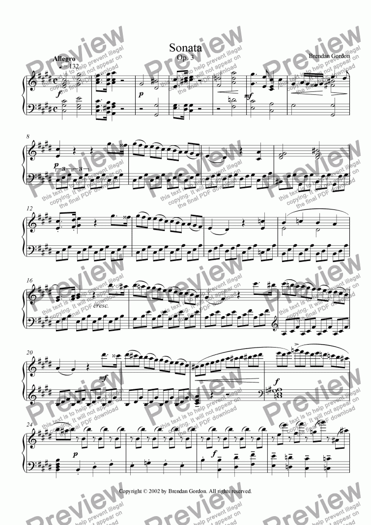 page one of Sonata in C-sharp Minor (I) (live mp3!)