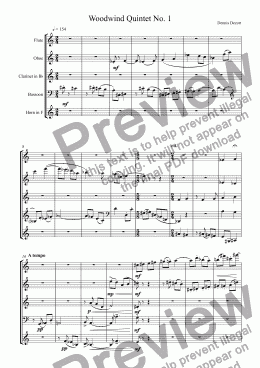 page one of Woodwind Quintet No. 1
