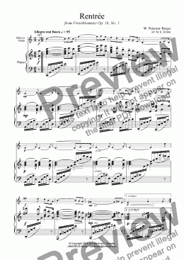 page one of Rentrée for flute or violin and piano