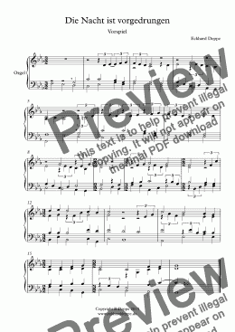 page one of ’Die Nacht ist vorgedrungen’ Choral Vorspiel ( Band II)