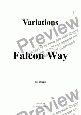 page one of Variations on Falcon Way (Organ solo)