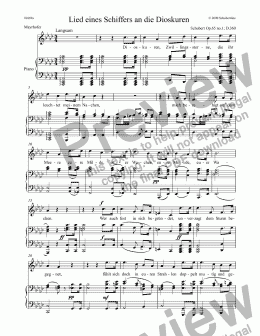 page one of Lied eines Schiffers an die Dioskuren D.360
