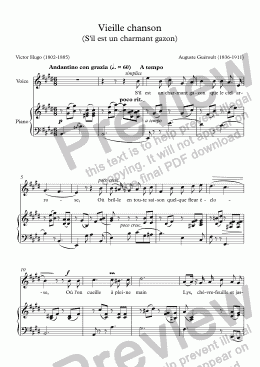 page one of Vieille chanson (S’il est un charmant gazon)(A. Guéroult / Victor Hugo)