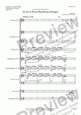 page one of (I Am A Poor) Wayfaring Stranger (VCO/Score & Parts)