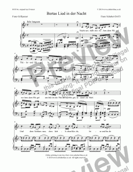 page one of Bertas Lied in der Nacht D.653