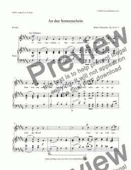 page one of An den Sonnenschein Op. 36 no. 4