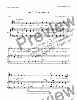 page one of An den Sonnenschein Op. 36 no. 4