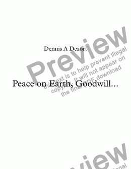 page one of Peace on Earth, Goodwill...