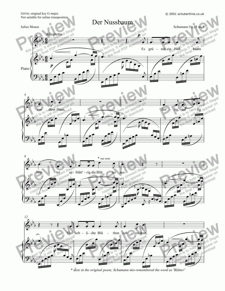 page one of Der Nussbaum, Op.25 no.3