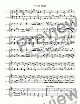 page one of Violin Duet