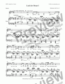 page one of Lied der Braut I  Op.25 no.11