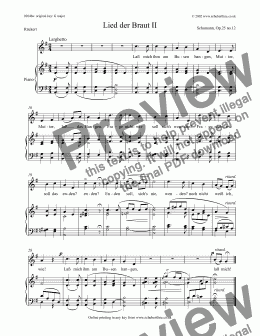 page one of Lied der Braut II Op.25 no.12