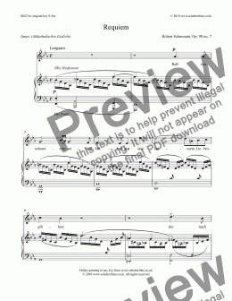 page one of Requiem Op. 90 no.7