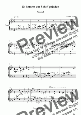 page one of ’Es kommt ein Schiff geladen’ Choral Vorspiel ( Band II)