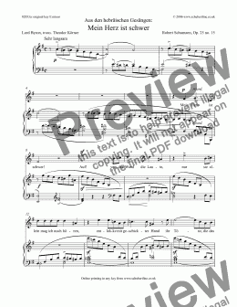 page one of Mein Herz ist schwer Op. 25 no. 15