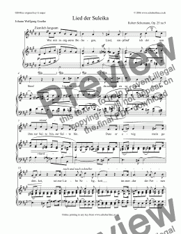 page one of Lied der Suleika Op. 25 no.9