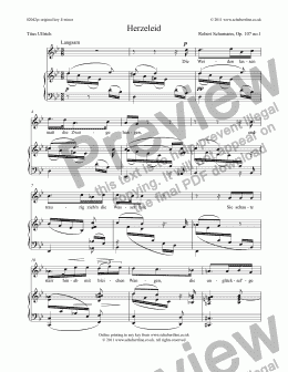 page one of Herzeleid  Op. 107 no.1