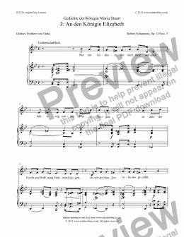 page one of 3: An den Königin Elizabeth Op. 135 no. 3