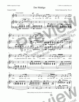page one of Der Hidalgo  Op. 30 no.3
