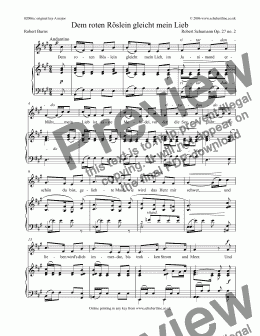 page one of Dem roten Röslein gleicht mein Lieb  Op. 27 no. 2