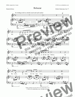 page one of Belsazar  Op. 57