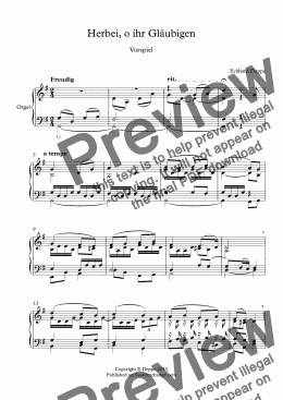 page one of ’Herbei, o ihr Gläubigen’ Choral Vorspiel ( Band II)