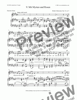 page one of Mit Myrten und Rosen  Op. 24 no. 9