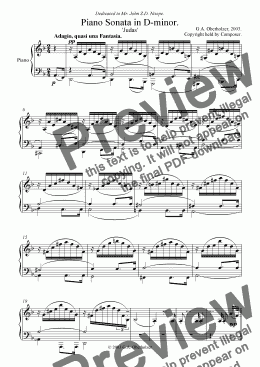 page one of Piano Sonata in D-minor   'Judas'