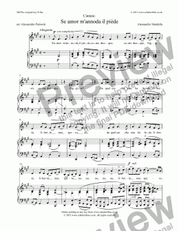 page one of Cantata: Se amor m’annoda il pièce [Stradella]