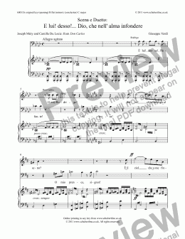 page one of Dio, che nell’ alma infondere - Duet [Don Carlos: tenor, bar.]