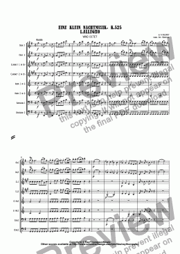 page one of Mozart: Serenade No.13 in G "Eine Klein Nachtmusik" K.525 (complete) arr. wind octet (2 ob, 2cl, 2hn, 2 bsn)