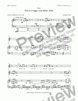 page one of Pur ti riveggo, mia dolce Aïda - duet [Aida: sop., tnr.]