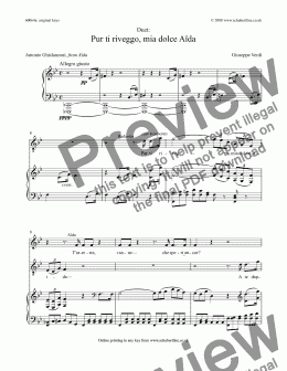 page one of Pur ti riveggo, mia dolce Aïda - duet [Aida: sop., tnr.]
