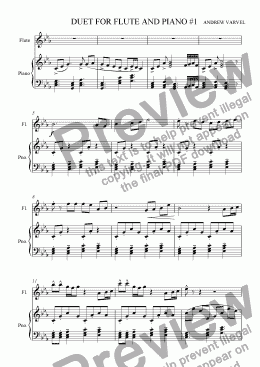 page one of Duet For Flute And Piano #1