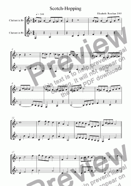 page one of Scotch-Hopping for 2 clarinets