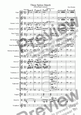 page one of Three Spires March (Wind Band)