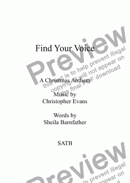 page one of Find Your Voice, Anthem for SATB