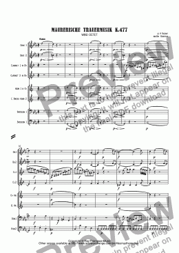 page one of Mozart: Maurerische Trauermusik K.477 (Masonic Funeral Music) arr. wind octet (2 ob, 2 cl, 2 hn, 2 bsn)