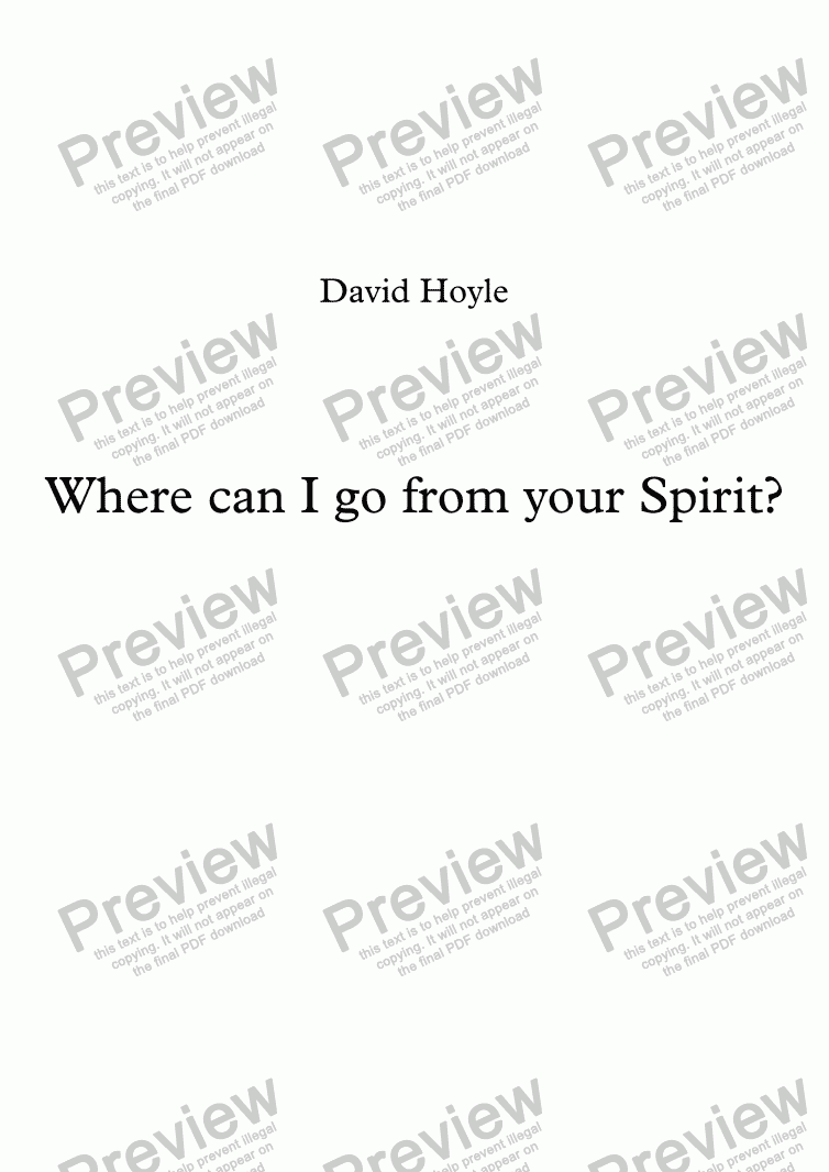 page one of Where can I go from your Spirit?