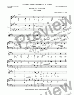 page one of Metodo pratico di canto Italiano da camera  Lezione 1a / Lesson 1a The Scales